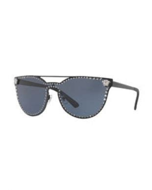 studded flat top wrap sunglasses by versace|best oversized sunglasses Versace.